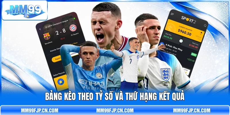 Bảng kèo theo tỷ số và thứ hạng kết quả Bảng kèo theo tỷ số và thứ hạng kết quả