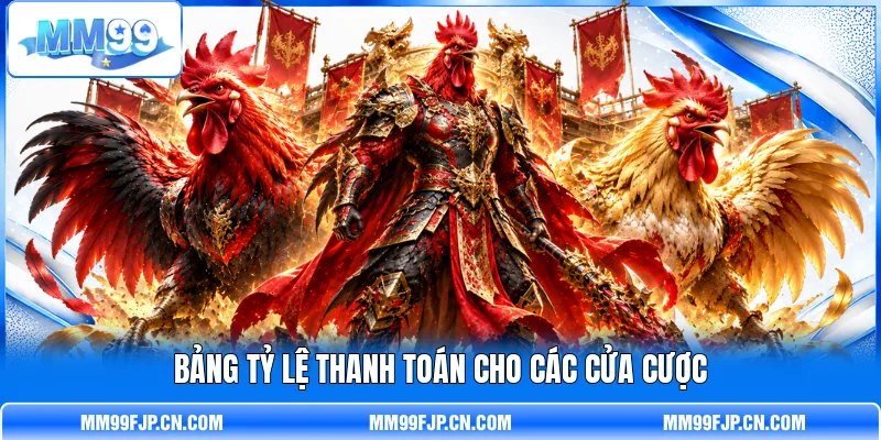 Bảng tỷ lệ thanh toán cho các cửa cược Bảng tỷ lệ thanh toán cho các cửa cược